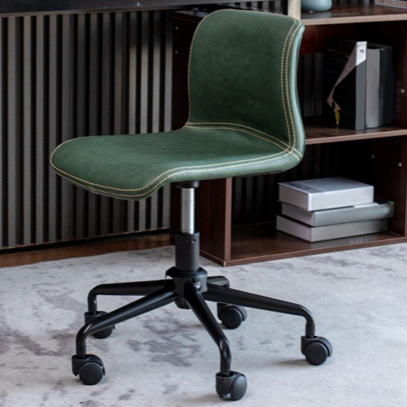 Black Steel Frame Modern Computer Desk Chair Armless Office Chair with Wheels Clearhalo 'furn' 'furn_office_chair' 'Furniture' 'furniture_office_chair' 'Office Chairs' 'Office Furniture' 'office_chair' 1200x1200_e4bd7839-3c60-4928-970d-2ebbe3f42451