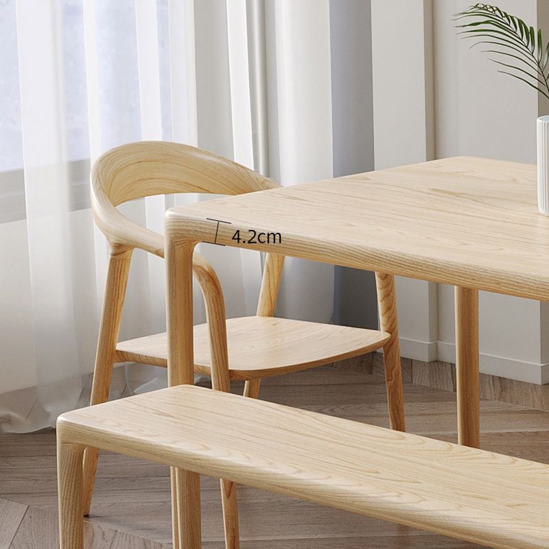 1/2/5 Stcs Rechteck mit festem Holz Standardhöhe Essmöbel in Licht festgelegt