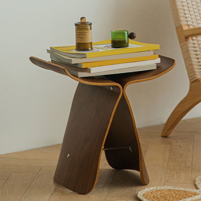 12" Wide Contemporary Corner Table Solid Wood Accent Side Table