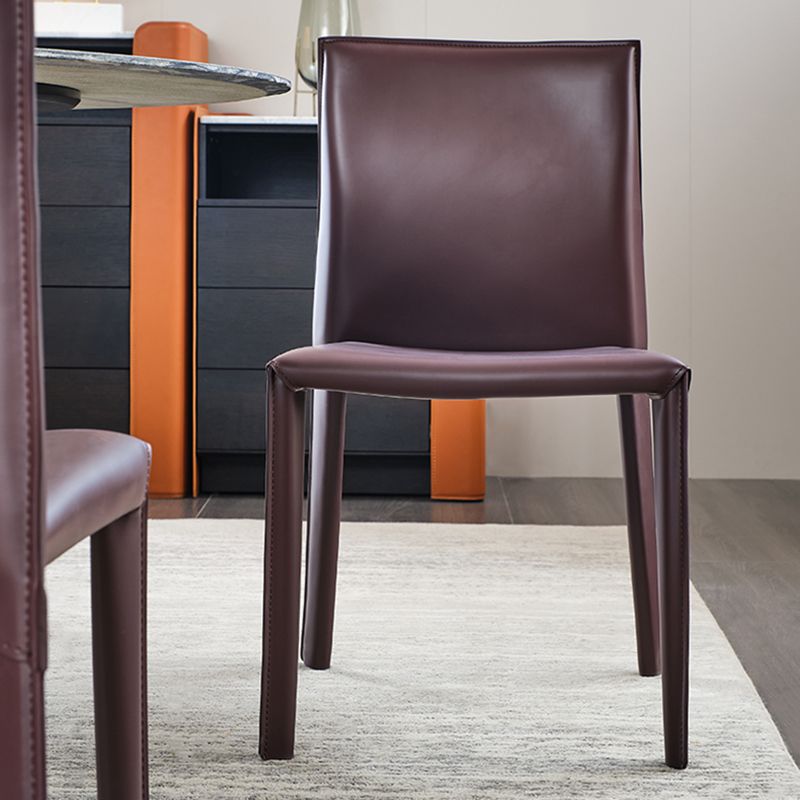 Modern Indoor-Outdoor Dining Room Chairs Dining Armless Leather Chairs (Set of 2) Clearhalo ' kitchen&dining_furn' 'Dining Chairs' 'Dining Tables & Seating' 'dining_chair' 'furn' 'furn_dining_chair' 'Furniture' 'furniture_dining_chair' 'Kitchen & Dining Furniture' 'kitchen' 1200x1200_e4bec620-41ea-4c01-a290-55791637b75b