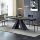 Rectangular Extendable Dining Table Modern Grey Stone Table Top for Dining Room