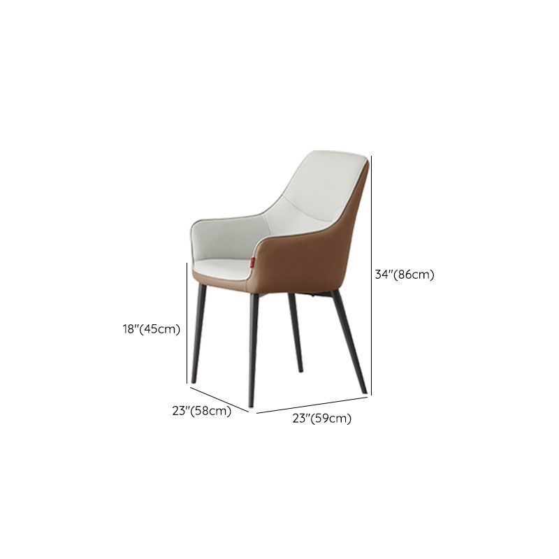 Modern Style Dining Chair Leather Low Back Side Chair for Dining Room