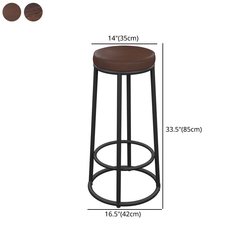 Industrial Armless Backless Counter Stool Iron Cashier Bar Stool with Seat and Pedal Clearhalo 'Bar Furniture' 'Bar Stools' 'bar_stools' 'furn' 'furn_bar_stools' 'Furniture' 'furniture_bar_stools' 'Kitchen & Dining Furniture' 1200x1200_e4c0523e-86f1-4596-ae49-50ca162df641
