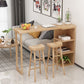 Modern Wood Pub Table with Rectangle Table Top Double Pedestal Table- 41.3" H Clearhalo 'Bar Furniture' 'Bar Tables' 'bar_tables' 'furn' 'furn_bar_tables' 'Furniture' 'furniture_bar_tables' 'Kitchen & Dining Furniture' 1200x1200_e4c0ae9f-d375-4c87-ade5-51fa7ca115ca