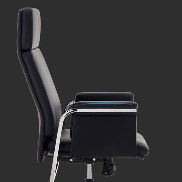 Fauteuil contemporain à hauteur de siège réglable, chaise de bureau en cuir noir