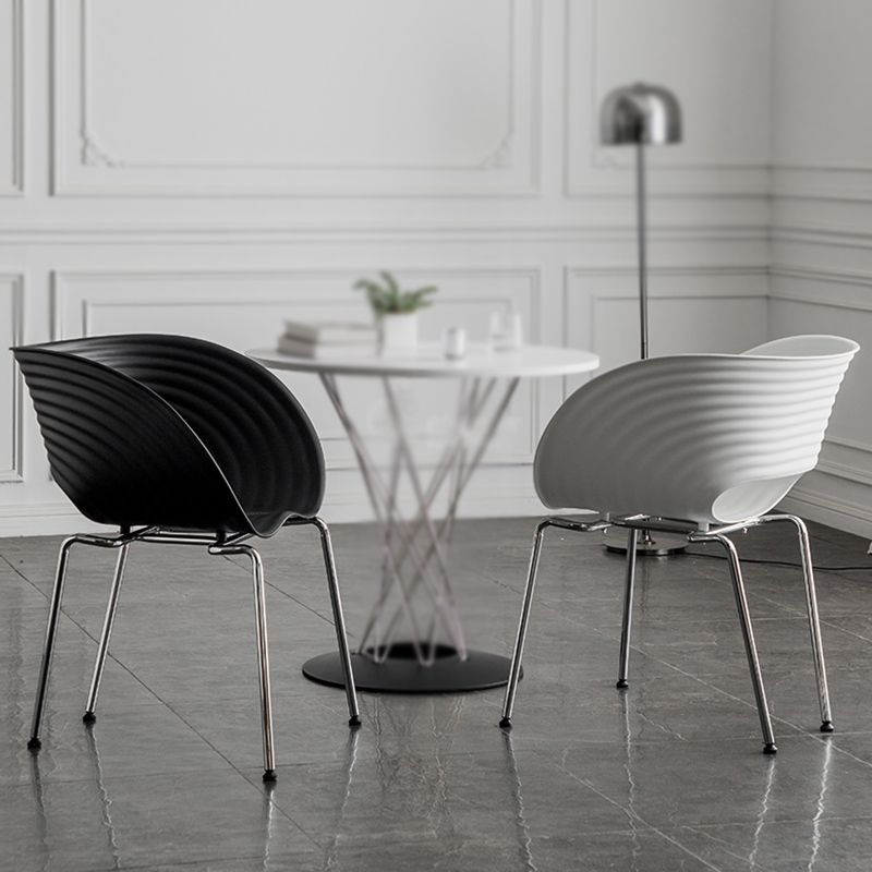 Industrial Style Plastic Dining Armless Chair Open Back Dining Side Chair for Home Use Clearhalo ' kitchen&dining_furn' 'Dining Chairs' 'Dining Tables & Seating' 'dining_chair' 'furn' 'furn_dining_chair' 'Furniture' 'furniture_dining_chair' 'Kitchen & Dining Furniture' 'kitchen' 1200x1200_e4c3c729-b71d-4340-be62-763b1058929e