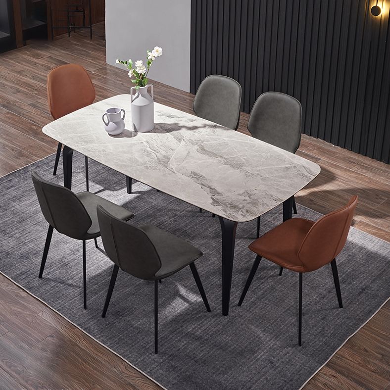 Modern Rectangle Dinette Set 1/2/4/5/7 Pieces Dining Table Set with Grey Sintered Stone Clearhalo 'Dining Room Sets' 'Dining Tables & Seating' 'dining_room_set' 'furn' 'furn_dining_room_set' 'Furniture' 'furniture_dining_room_set' 'Kitchen & Dining Furniture' 1200x1200_e4c48394-3b3d-49d4-999e-c502e09531fc