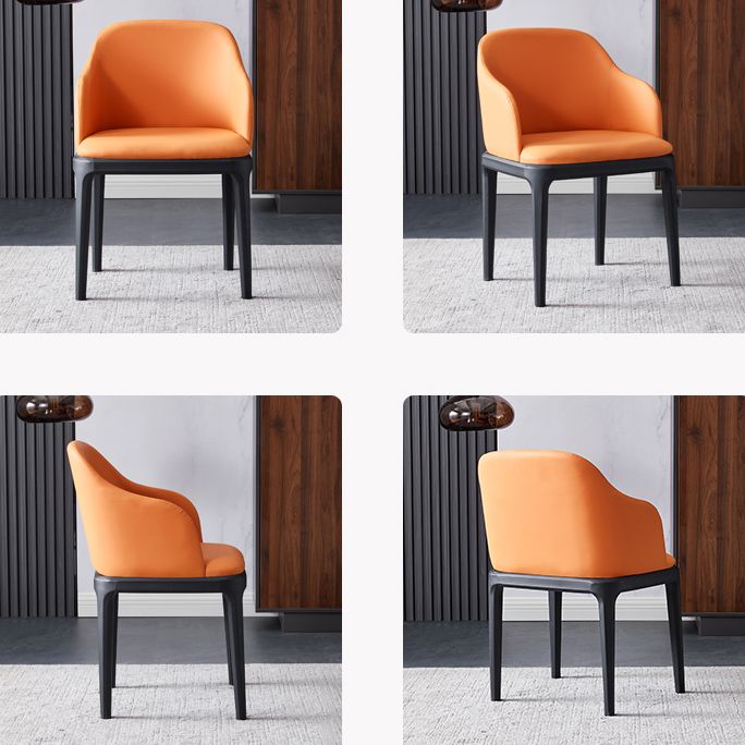 Faux Leather Contemporary Dining Room Chair Metallic Finish Solid Back Dining Chair Clearhalo ' kitchen&dining_furn' 'Dining Chairs' 'Dining Tables & Seating' 'dining_chair' 'Furniture' 'furniture_dining_chair' 'Kitchen & Dining Furniture' 'kitchen' 1200x1200_e4c66620-3869-4882-90a0-8c9e84fd8200