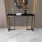Modern Accent Table with Stone Top and Black Frame Base Console Clearhalo 'Console Tables' 'console_tables' 'Entry & Mudroom Furniture' 'furn' 'furn_console_tables' 'Furniture' 1200x1200_e4c6fc0e-a43f-415b-b247-a5000cce47b4