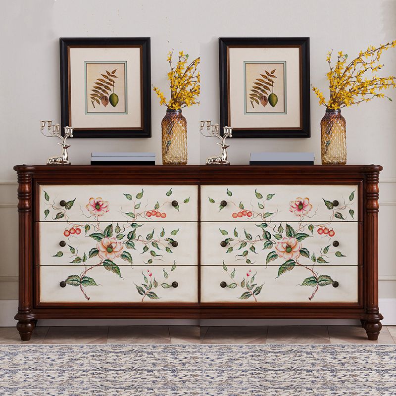 Commode traditionnelle commode coffre en bois massif, 15,6 pouces W