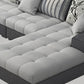 Slipcovered Square Arm Sectional Modern Fabric 4-seater Sectional Clearhalo 'furn' 'furn_sectionals' 'Furniture' 'Living Room Furniture' 'Sectionals' 1200x1200_e4c79910-b912-4752-b5b5-b438b88b45cb