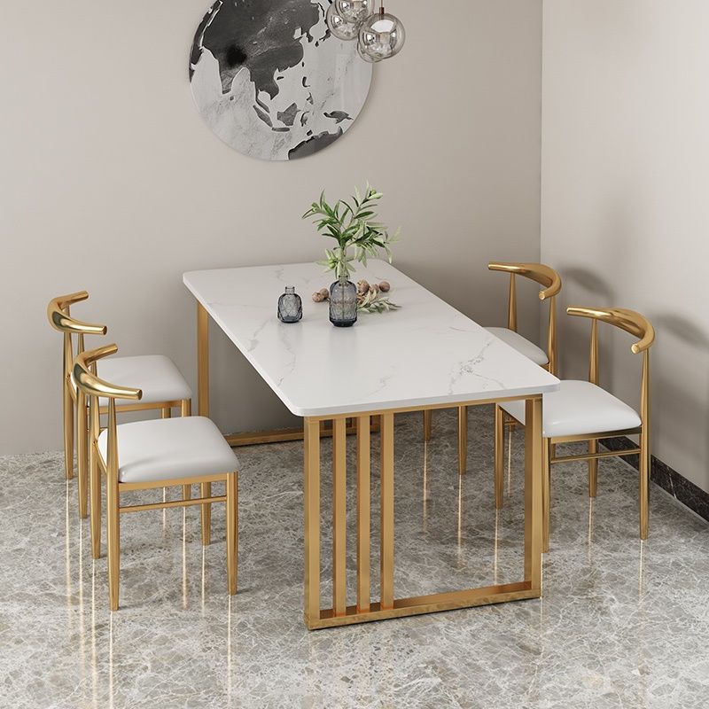Metal and Slate Table Industrial Style Minimalist Home Rectangular Dining Table Clearhalo 'Dining Tables & Seating' 'Dining Tables' 'dining_table' 'furn' 'furn_dining_table' 'Furniture' 'Kitchen & Dining Furniture' 1200x1200_e4c95ddd-ccc4-4d32-9149-68be5c50a76e