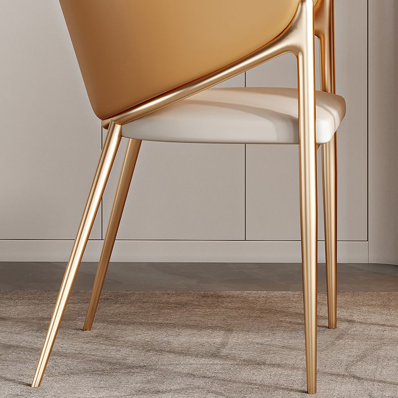 Silla de comedor de metal contemporáneo y tapizado para la cocina
