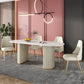 Metal Contemporary Free Form Indoor Table Sintered Stone Table for Dining Room and Kitchen Clearhalo ' dining_table' 'Dining Tables & Seating' 'Dining Tables' 'furn' 'furn_dining_table' 'Furniture' 'furniture_dining_table' 'Kitchen & Dining Furniture' 'kitchen&dining_furn' 'kitchen' 'kitchen_dining_table' 1200x1200_e4c9773f-eb7d-4f95-8ac8-390c139506f4