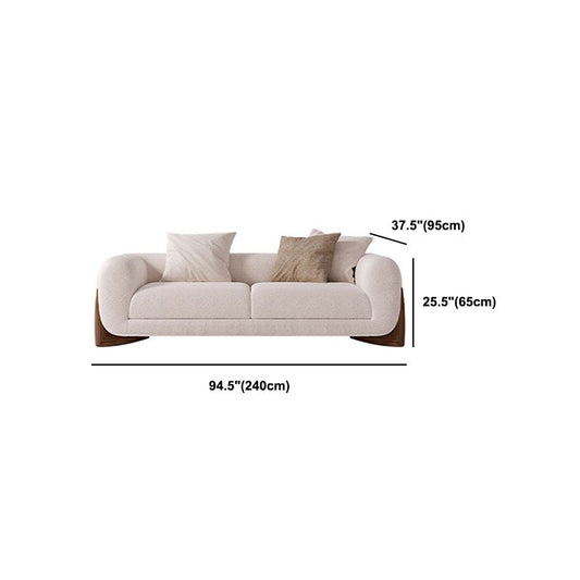 Hedendaagse witte wollen bank Tuxedo armkussens Sofa met kussens