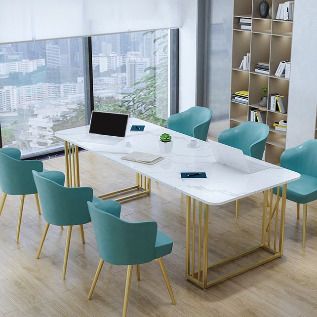 Glam Style Marble Writing Desk Rectangular Sled Base Office Desk Clearhalo 'Furniture' 'furniture_office_desk' 'Office Desks' 'Office Furniture' 'office_desk' 1200x1200_e4cc7473-f7dd-430c-bf41-6085e64c9e41