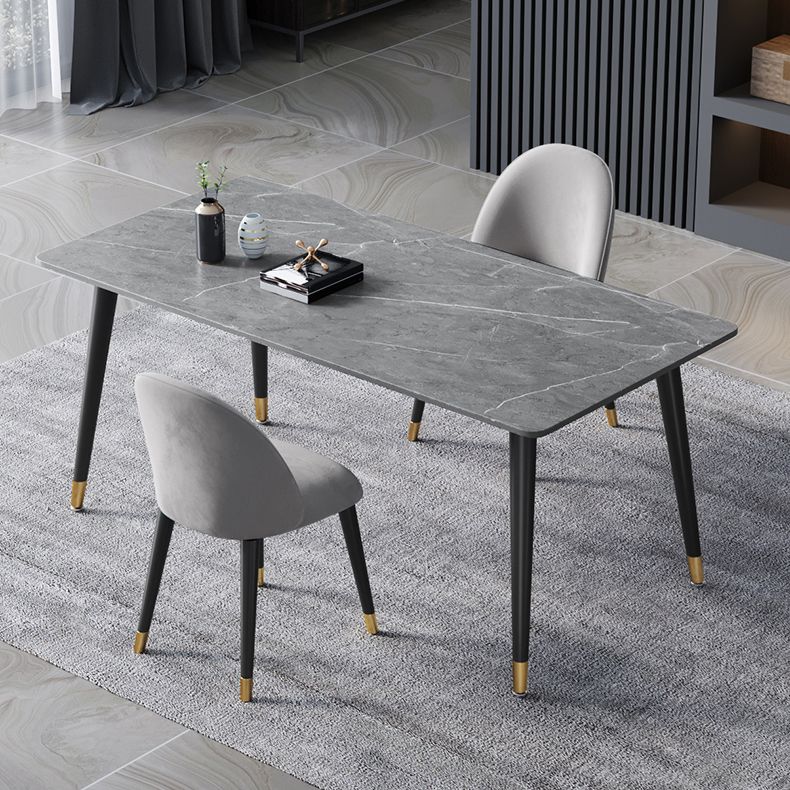 4 Legs Dining Site Table Contemporary Style Stone Dinette Table for Home Clearhalo ' dining_table' 'Dining Tables & Seating' 'Dining Tables' 'furn' 'furn_dining_table' 'Furniture' 'furniture_dining_table' 'Kitchen & Dining Furniture' 'kitchen&dining_furn' 'kitchen' 'kitchen_dining_table' 1200x1200_e4cd4849-c10d-4405-9792-78a831104861