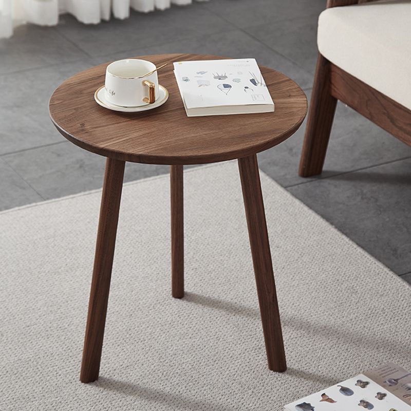 Scandinavian Solid Wood 3 Legs Double Tier Living Room Side Table