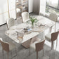 Metal Traditional Luxury Rectangular Dining Table Sintered Stone Table with Pedestal Clearhalo ' dining_table' 'Dining Tables & Seating' 'Dining Tables' 'furn' 'furn_dining_table' 'Furniture' 'furniture_dining_table' 'Kitchen & Dining Furniture' 'kitchen&dining_furn' 'kitchen' 'kitchen_dining_table' 1200x1200_e4d09678-5232-4847-9e1c-70d6add832aa