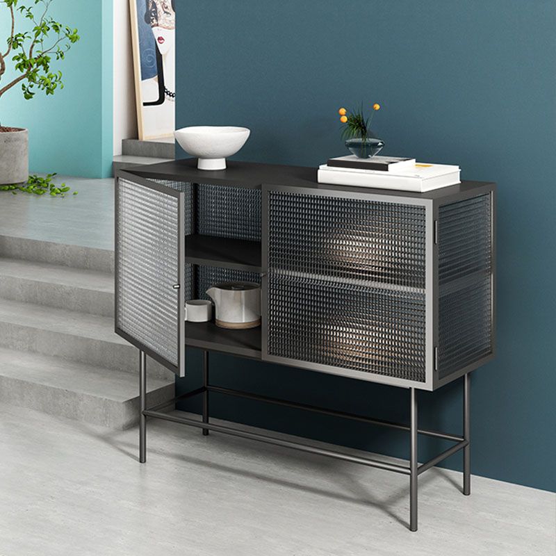 Sideboard di vetro con 2 porte a buffet in metallo contemporaneo con 2 porte