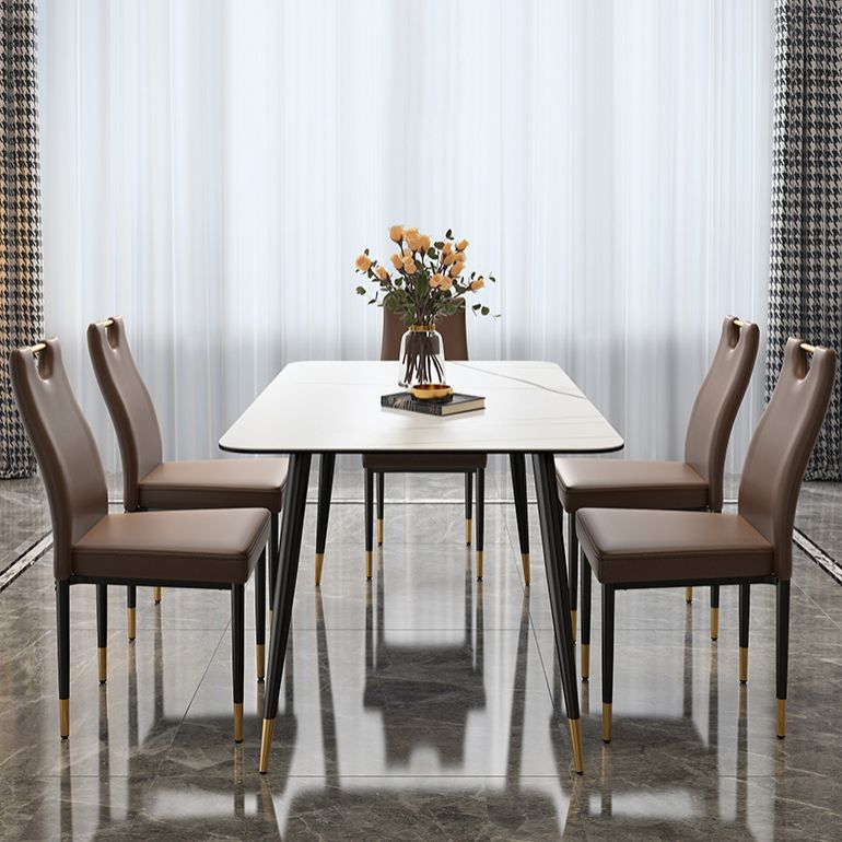 Scandinavian Style Upholstered Armless Dining Chairs Solid Back Side Chair for Home Clearhalo ' kitchen&dining_furn' 'Dining Chairs' 'Dining Tables & Seating' 'dining_chair' 'furn' 'furn_dining_chair' 'Furniture' 'furniture_dining_chair' 'Kitchen & Dining Furniture' 'kitchen' 1200x1200_e4d23fbc-261c-4be0-a016-1f4d1a015452