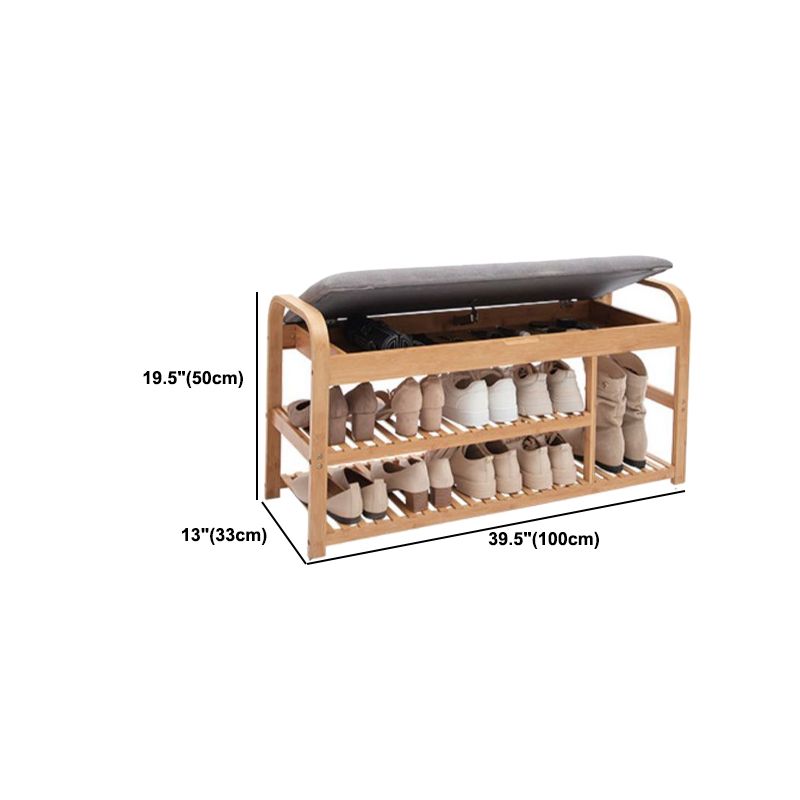 12.99" Wide Modern Entryway Cushioned Bench Bamboo Bench with Arms Clearhalo 'Benches' 'Chairs & Seating' 'furn' 'furn_benches' 'Furniture' 'Living Room Furniture' 1200x1200_e4d3c439-3f85-4a92-94dc-fb9eb3bf10e4