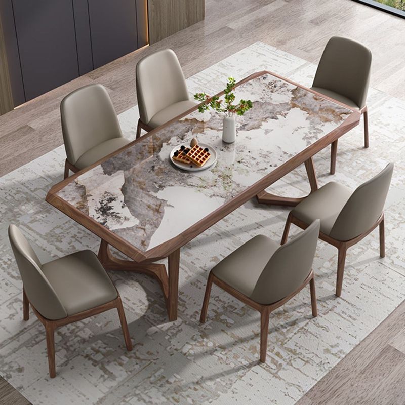 Designer Style 1/4/5/7 Pieces Dining Set Sintered Stone Dining Table with Leather Chairs Clearhalo 'Dining Room Sets' 'Dining Tables & Seating' 'dining_room_set' 'furn' 'furn_dining_room_set' 'Furniture' 'furniture_dining_room_set' 'Kitchen & Dining Furniture' 1200x1200_e4d3c8bb-6a01-4846-a7e7-b19b70e49bbd