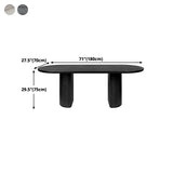 Solid Wood Oval Dining Table Modern Double Pedestal Table for Dining Room Clearhalo ' dining_table' 'Dining Tables & Seating' 'Dining Tables' 'furn' 'furn_dining_table' 'Furniture' 'furniture_dining_table' 'Kitchen & Dining Furniture' 'kitchen&dining_furn' 'kitchen' 'kitchen_dining_table' 1200x1200_e4d3ef28-80f9-41ef-86d5-19d95cdc14bc