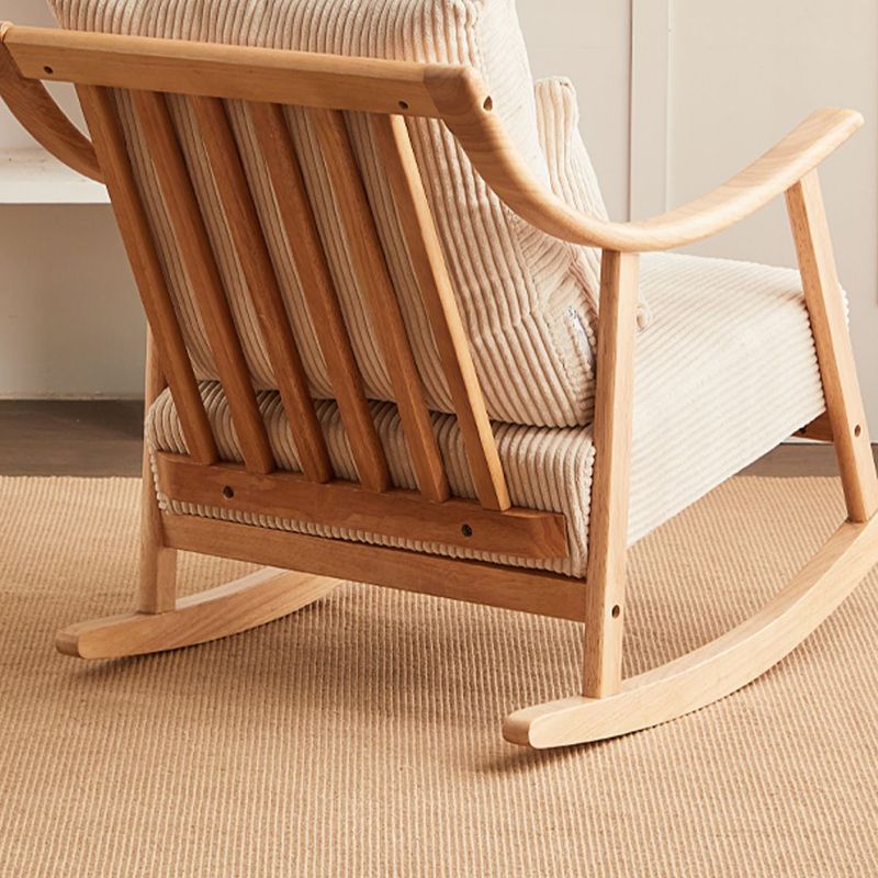 Suede and Solid Wood Rocking Chair with Padded Seat Rocker Chair Removable Cushions Clearhalo 'Chairs & Seating' 'furn' 'furn_rocking_chairs' 'Furniture' 'Living Room Furniture' 'Rocking Chairs' 'rocking_chairs' 1200x1200_e4d6553d-e643-44b9-b0a0-bbe471b6d7f6