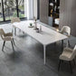 Stone Top Dining Table Contemporary Rectangle Dining Table with 4 Legs in White Clearhalo 'Dining Tables & Seating' 'Dining Tables' 'dining_table' 'Furniture' 'furniture_dining_table' 'Kitchen & Dining Furniture' 'kitchen' 'kitchen_dining_table' 1200x1200_e4d77c43-8675-45f1-aeba-6f0ef48a23bc