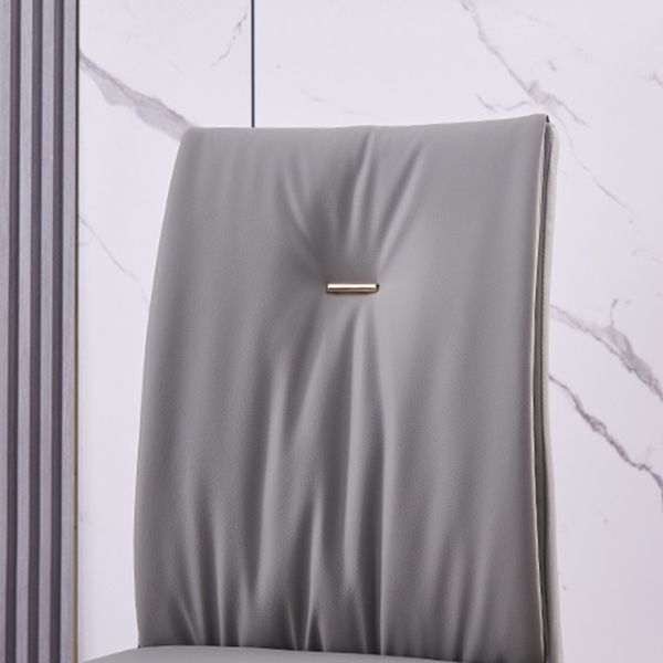 Modern Contemporary Leather Parsons Chair Side Dining Chairs with Metal Legs Clearhalo ' kitchen&dining_furn' 'Dining Chairs' 'Dining Tables & Seating' 'dining_chair' 'Furniture' 'furniture_dining_chair' 'Kitchen & Dining Furniture' 'kitchen' 1200x1200_e4d7acde-5d55-42bc-8ae3-340966a69e70