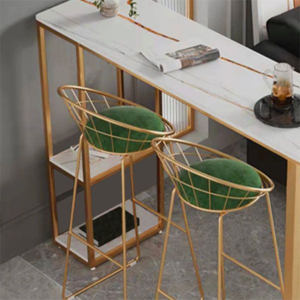 Contemporary Style Bar Table Bar Faux Marble Bar Desk with Sled Base Clearhalo 'Bar Furniture' 'Bar Tables' 'bar_tables' 'furn' 'furn_bar_tables' 'Furniture' 'Kitchen & Dining Furniture' 1200x1200_e4daa6d1-f0df-4624-8c07-366ef4726384