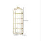 Glam Style Antique Finish Shelf Bookcase Metal Etagere Bookshelf with Shelves