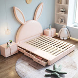 84.65 inch Wide Contemporary Bed Frame Pine Wood Bed with Headboard
