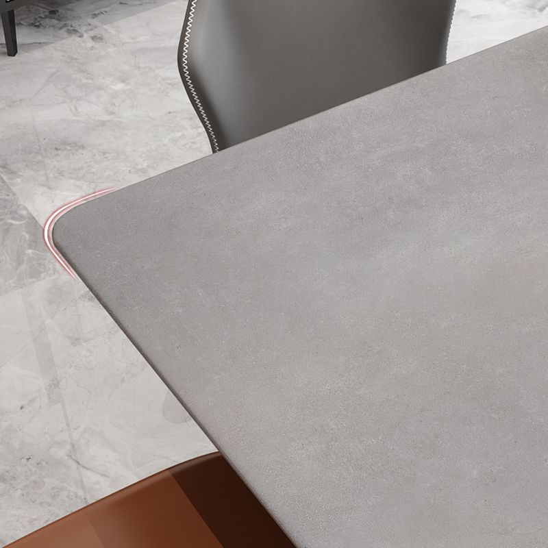 Contemporary Slate Rectangle Dining Furniture Double Pedestal Kitchen Set in Black Finish Clearhalo 'Dining Room Sets' 'Dining Tables & Seating' 'dining_room_set' 'Furniture' 'furniture_dining_room_set' 'Kitchen & Dining Furniture' 'kitchen&dining_furn' 'kitchen' 1200x1200_e4dc504b-46fb-4111-a15d-52960c26510b