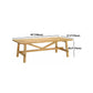 Rectangle Solid Wood Dining Room Table Modern Trestle Counter Table in Natural