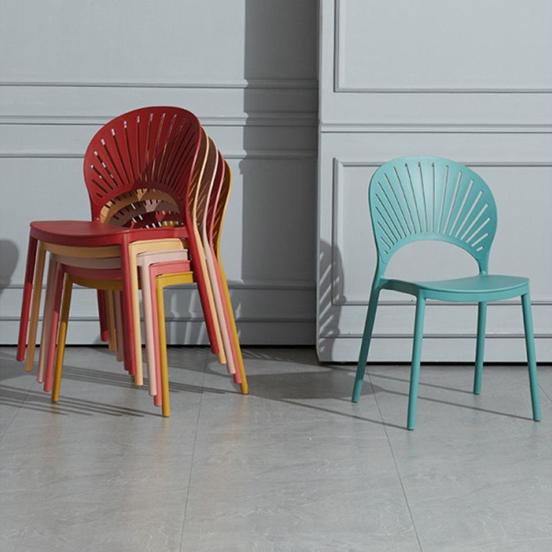 Scandinavian Plastic Armless Chair Kitchen Dining Room Open Back Chair Clearhalo 'Dining Chairs' 'Dining Tables & Seating' 'dining_chair' 'furn' 'furn_dining_chair' 'Furniture' 'furniture_dining_chair' 'Kitchen & Dining Furniture' 1200x1200_e4dcc5f4-a097-4615-abdb-32946a73095d