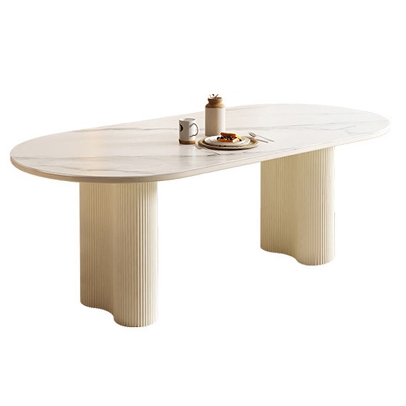 Contemporary Sintered Stone Dining Table Oval Dinner Room Table Clearhalo 'Dining Tables & Seating' 'Dining Tables' 'dining_table' 'furn' 'furn_dining_table' 'Furniture' 'Kitchen & Dining Furniture' 1200x1200_e4de66f5-715c-43c0-b60b-ba16c2156f81