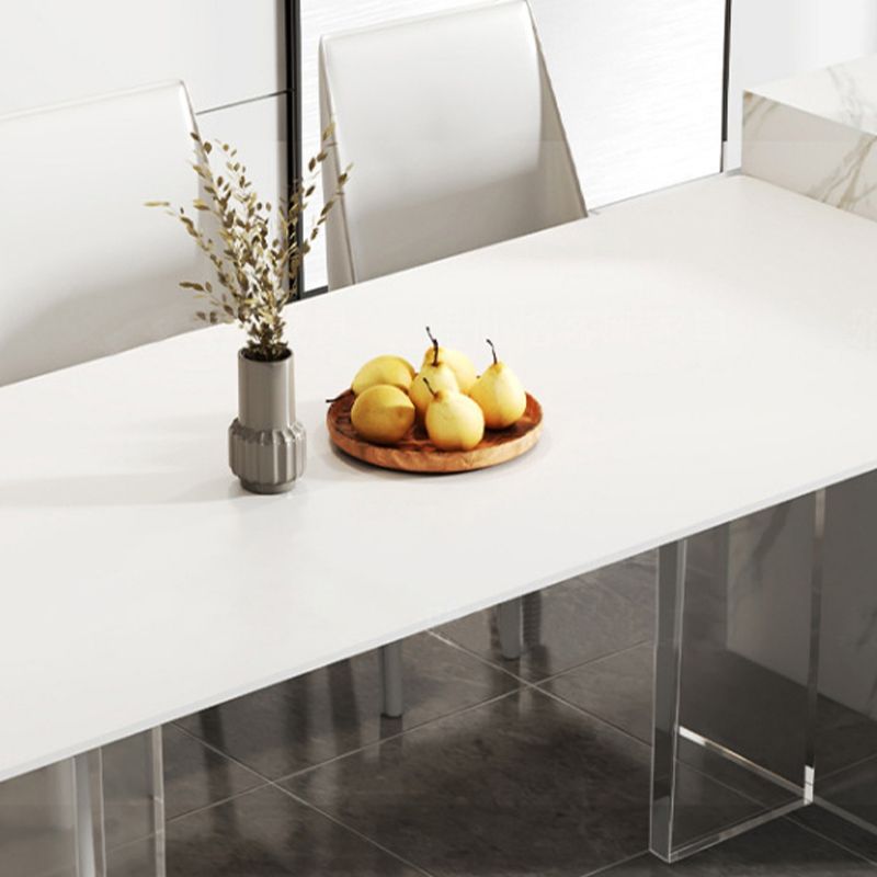 Modern Double Pedestal Dining Table Slate Dining Table for Dining Room