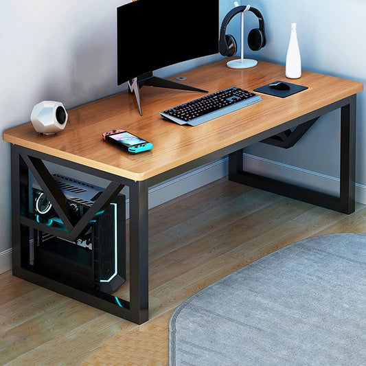 Rectangular Brown Office Desk Contemporary Wood Computer Desk