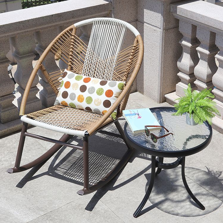 Contemporary Rocking Chair Wicker Spindle Backrest Metal Chair Legs Porch Rocking Chair Clearhalo 'Chairs & Seating' 'furn' 'furn_rocking_chairs' 'Furniture' 'Living Room Furniture' 'Rocking Chairs' 'rocking_chairs' 1200x1200_e4dfa82b-8d33-4572-bb60-e4cd7f802171