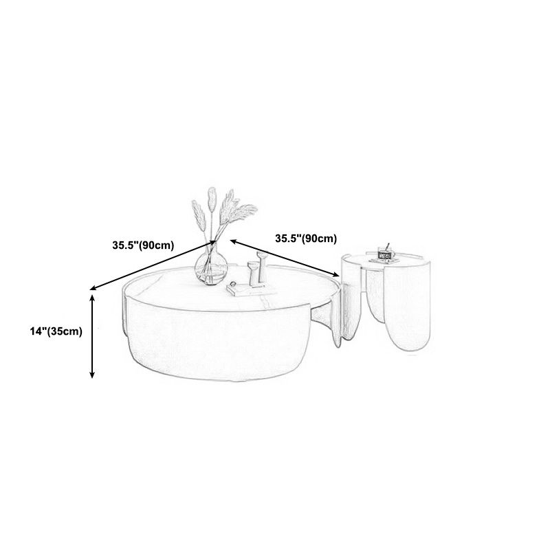Modern Style White/black Rock Slab Top Round Metal Craft Coffee Table Clearhalo 'Coffee & Accent Tables' 'Coffee Tables' 'coffee_tables' 'furn' 'furn_coffee_tables' 'Furniture' 'Living Room Furniture' 1200x1200_e4e10f9d-27fb-4f68-ae8c-86293cb84c2d