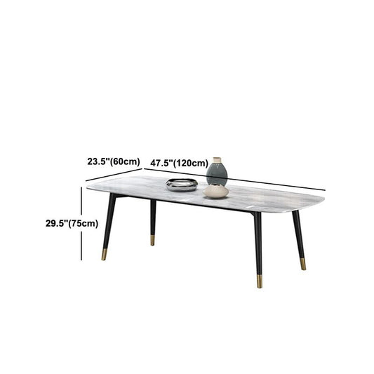 Mesa de comedor moderna de piedra blanca de piedra blanca y mesa de comedor de marco Base de trineo