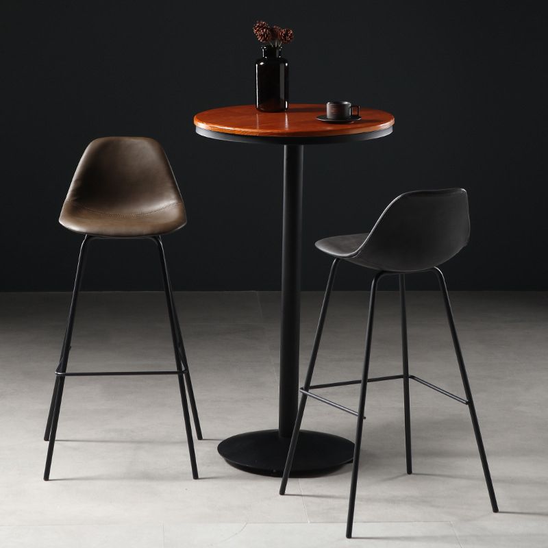 Faux Leather Dining Stools Contemporary Armless Bar Stools with Metal Base Clearhalo 'Bar Furniture' 'Bar Stools' 'bar_stools' 'furn' 'furn_bar_stools' 'Furniture' 'Kitchen & Dining Furniture' 1200x1200_e4e16a54-a87b-4972-a11f-9b3fd17a6284