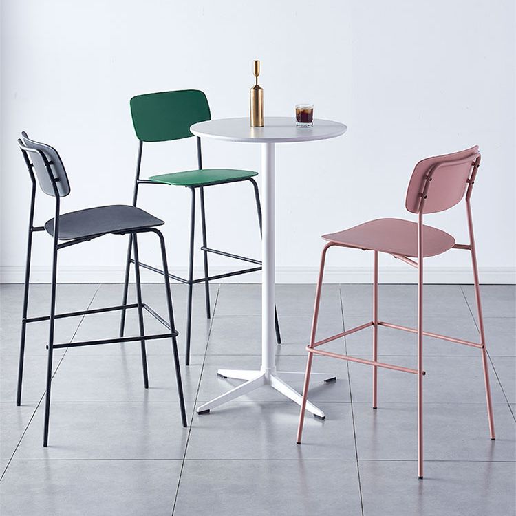 Taburete de la barra de respaldo escandinavo rectángulo de plástico Taburada de contra-altura