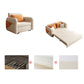 White Square Arms Sofa Futon Cushion Back Foldable Futon Sofa Bed