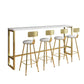 Luxury Sintered Stone Bar Table Set 1/3/5 Pieces White Indoor Footrest Bar Table Set