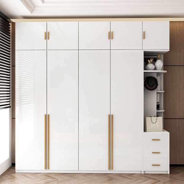 Color blanco Armario de madera Armario de armario de puerta cerrada para dormitorio