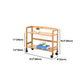 Natural Urban Etagere Bookshelf Manufactured Wood Bookcase with Caster Wheels