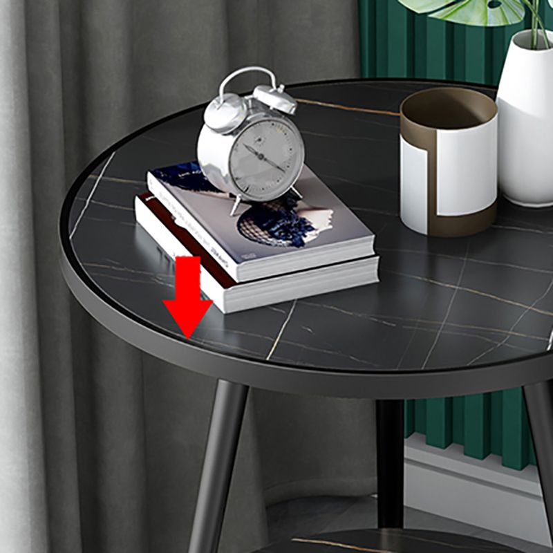 Tableau de comptoir à dalle de roche de style moderne Gris gris / blanc / noir rond